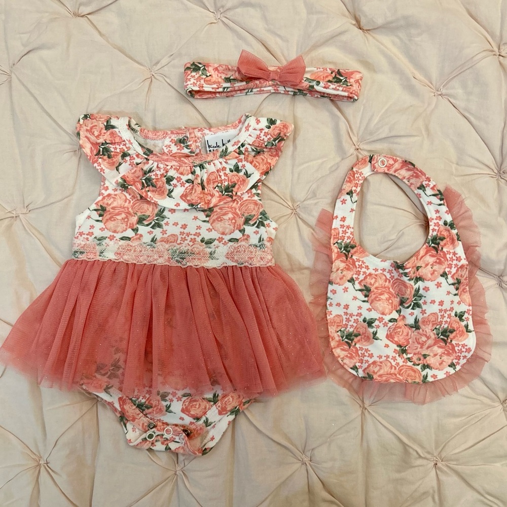 Infant Girl Floral Dress - 3 Piece Outfit